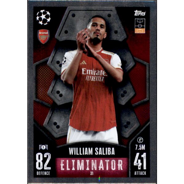 Topps Match Attax Champions League 2023/24 – 31 – William Saliba – Eliminator