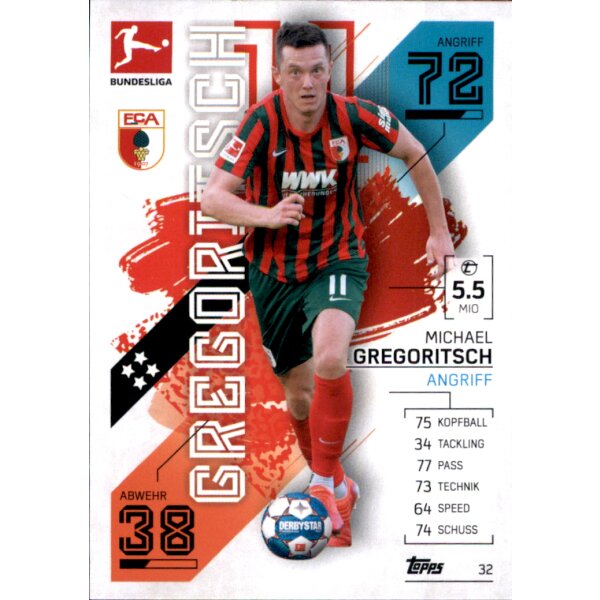 Topps Match Attax Bundesliga 2021/22 - 32 - Michael Gregoritsch