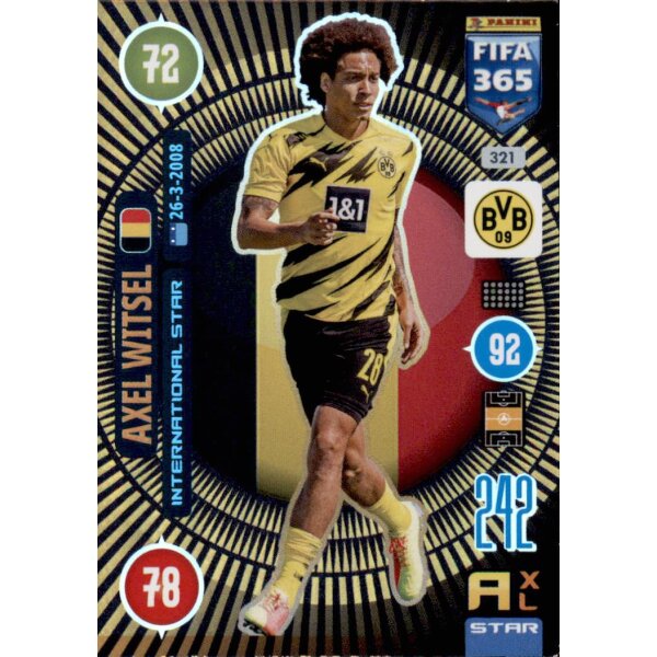Panini FIFA 365 Adrenalyn XL 2021 - 321 - Axel Witsel - International Star