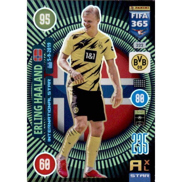 Panini FIFA 365 Adrenalyn XL 2021 - 322 - Erling Haaland - International Star