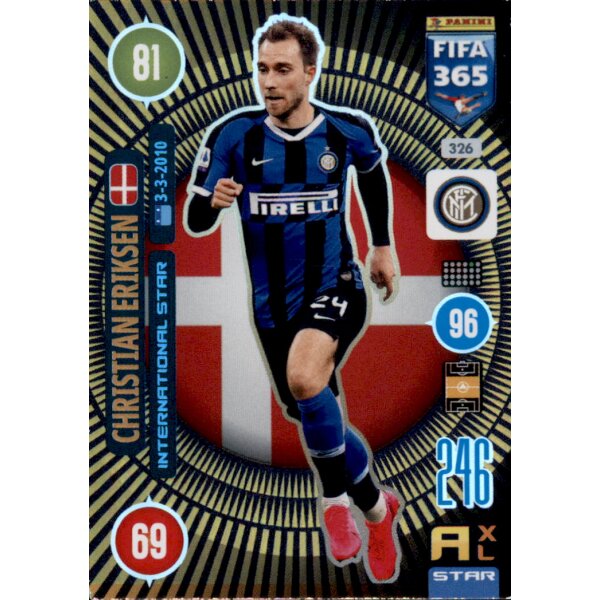 Panini FIFA 365 Adrenalyn XL 2021 - 326 - Christian Eriksen - International Star