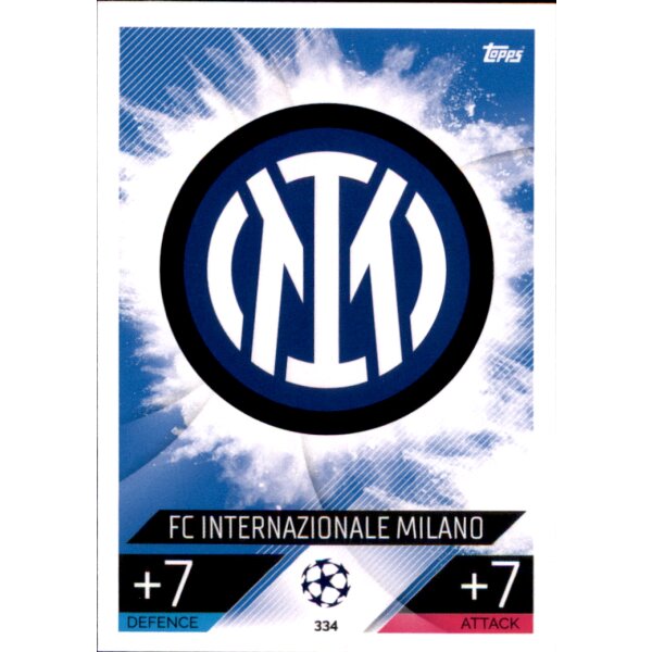 Topps Match Attax Champions League 2022/23 - 334 - FC Internationale Milano - Club Karte