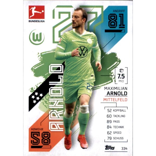 Topps Match Attax Bundesliga 2021/22 - 334 - Maximilian Arnold