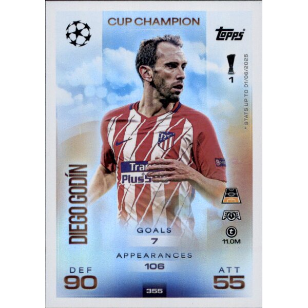 Topps Match Attax Champions League 2025/26 - 355 - Diego Godin - Cup Champion