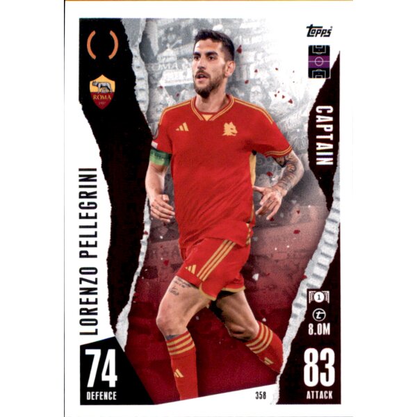 Topps Match Attax Champions League 2023/24 – 358 – Lorenzo Pellegrini – Captain