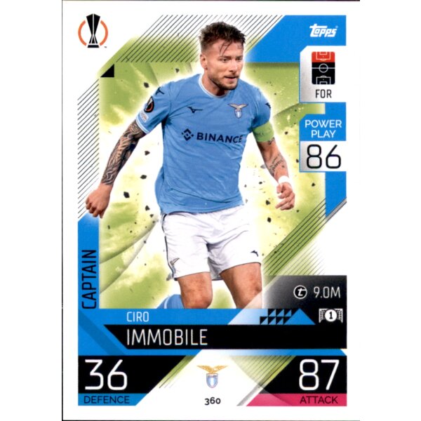 Topps Match Attax Champions League 2022/23 - 360 - Ciro Immobile - Captain