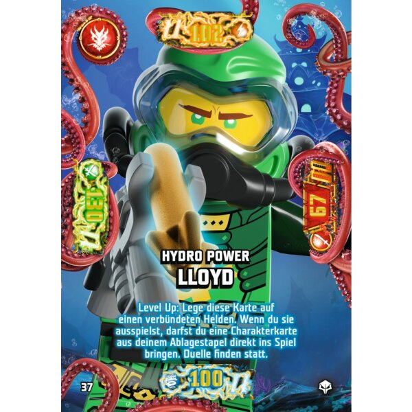Blue Ocean LEGO Ninjago Serie 7 NEXT LEVEL (2022) - 37 - Hydro Power Lloyd - Level-Up-Karte