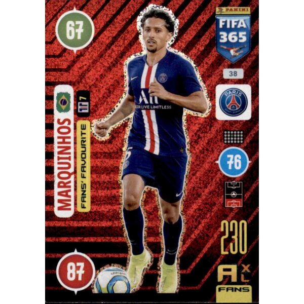 Panini FIFA 365 Adrenalyn XL 2021 - 38 - Marquinhos - Fans Favourite