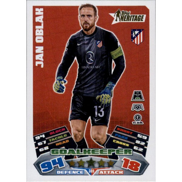 Topps Match Attax Champions League 2025/26 - 389 - Jan Oblak - Heritage