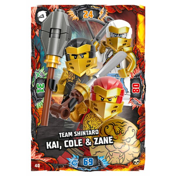 Blue Ocean LEGO Ninjago Serie 6 (2021) - 40 - Team Shintaro Kai, Cole & Zane - Helden Karte
