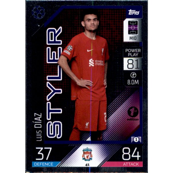 Topps Match Attax Champions League 2022/23 - 41 - Luis Diaz - Styler