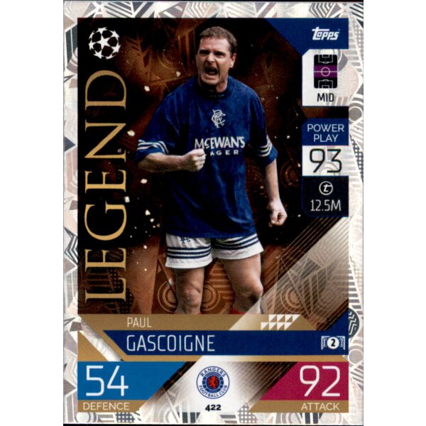 Topps Match Attax Champions League 2022/23 - 422 - Paul Gascoigne - Legend