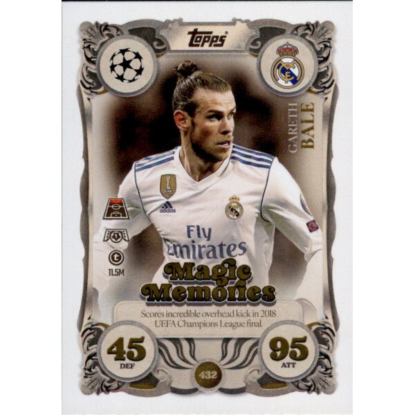 Topps Match Attax Champions League 2025/26 - 432 - Gareth Bale - Magic Memories