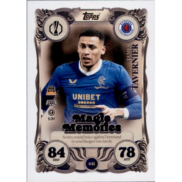 Topps Match Attax Champions League 2025/26 - 441 - James Tavernier - Magic Memories