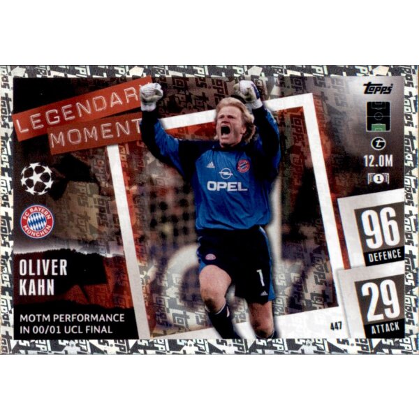 Topps Match Attax Champions League 2023/24 – 447 – Oliver Kahn – Legendary Moment