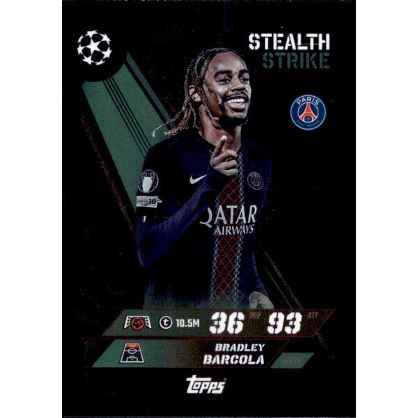 Topps Match Attax Champions League 2025/26 - 454 - Bradley Barcola - Stealth Strike