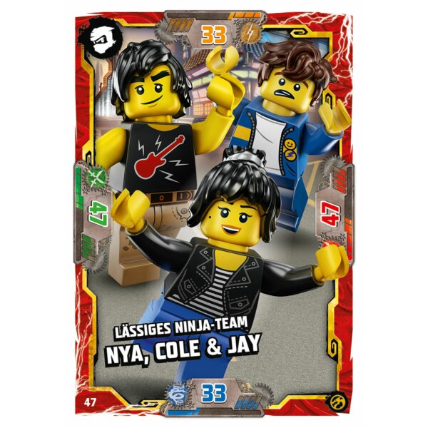 Blue Ocean LEGO Ninjago Serie 7 (2022) - 47 - Lässiges Ninja-Team Nya, Cole & Jay - Helden Karte