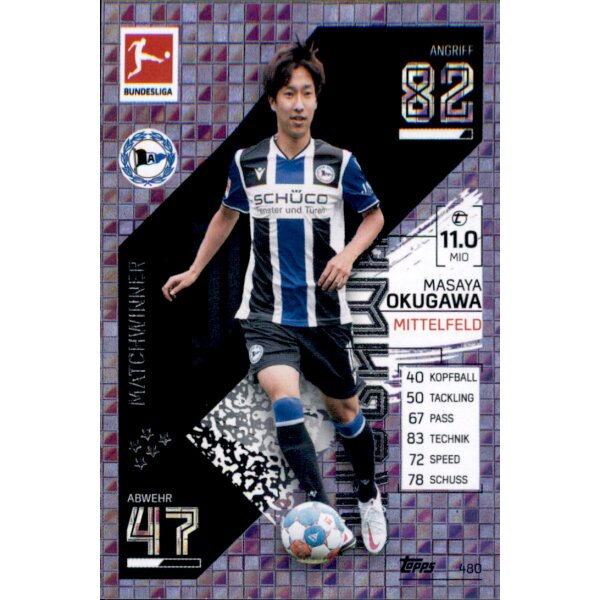 Topps Match Attax Bundesliga 2021/22 - 480 - Masaya Okugawa - Matchwinner