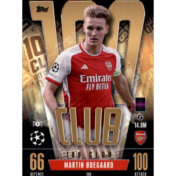 Topps Match Attax Champions League 2023/24 – 488 – Martin Odegaard – 100 Club