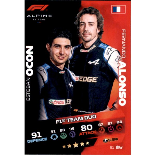 Topps Turbo Attax Formel 1 2021 - 51 - Esteban Ocon & Fernando Alonso