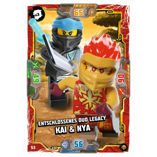 Blue Ocean LEGO Ninjago Serie 7 NEXT LEVEL (2022) - 53 - Entschlossenes Duo Legacy Kai & Nya - Helden Karte