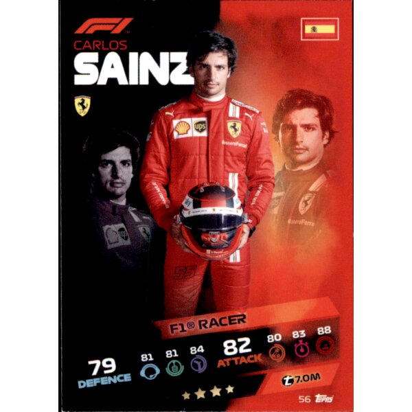 Topps Turbo Attax Formel 1 2021 -  56 - Carlos Sainz