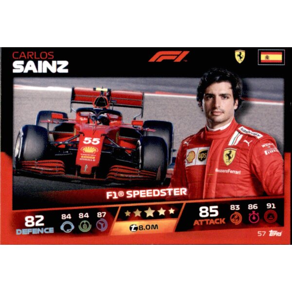 Topps Turbo Attax Formel 1 2021 -  57 - Carlos Sainz