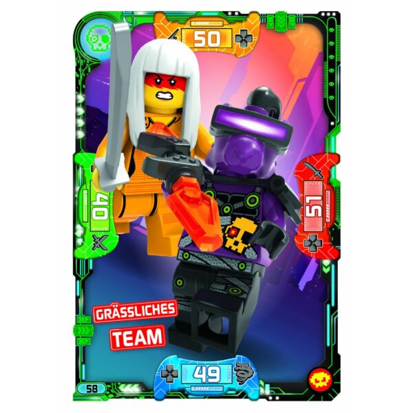 Blue Ocean LEGO Ninjago Serie 5 Next Level (2020) - 58 - Grässliches Team - Schurken Karte