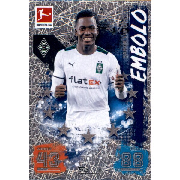 Topps Match Attax Bundesliga 2021/22 - 580 - Breel Embolo - Saison-Superstar