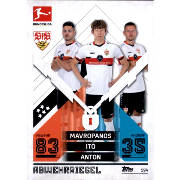 Topps Match Attax Bundesliga 2021/22 - 594 - Mavropanos/Ito/Anton - Abwehrriegel