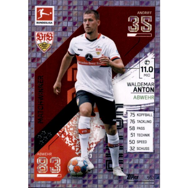 Topps Match Attax Bundesliga 2021/22 - 597 - Waldemar Anton - Matchwinner