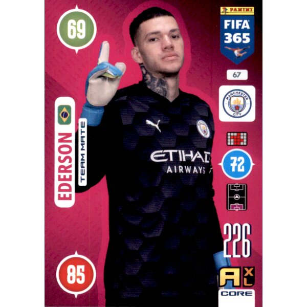 Panini FIFA 365 Adrenalyn XL 2021 - 67 - Ederson - Team Mate