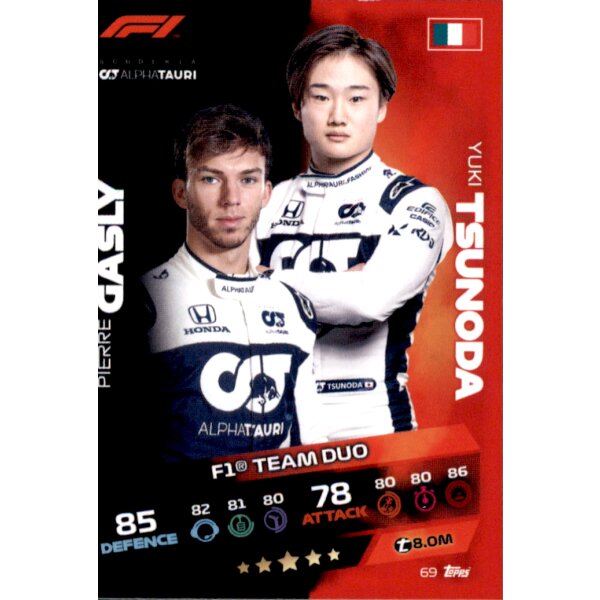 Topps Turbo Attax Formel 1 2021 - 69 - Pierre Gasly & Yuki Tsunoda