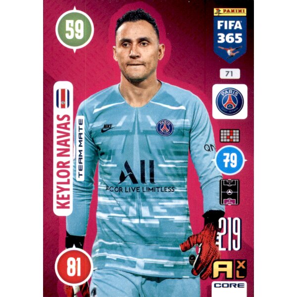 Panini FIFA 365 Adrenalyn XL 2021 -  71 - Keylor Navas - Team Mate