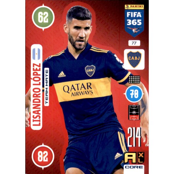 Panini FIFA 365 Adrenalyn XL 2021 - 77 - Lisandro Lopez - Team Mate