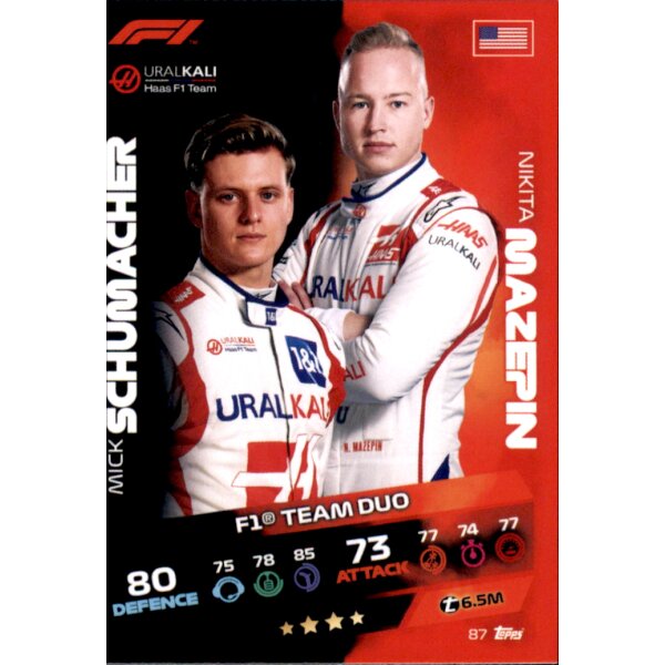 Topps Turbo Attax Formel 1 2021 - 87 - Mick Schumacher & Nikita Mazepin