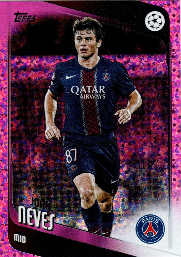 2025-26 Topps UCC Flagship - 14 - Joao Neves - Paris Saint-Germain - Sparkle Pink