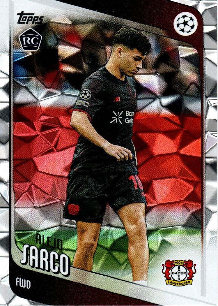 2025-26 Topps UCC Flagship - 44 - Alejo Sarco - Bayer 04 Leverkusen - Crytsal Holo RC