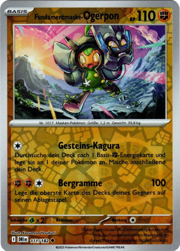 Pokemon Karmesin&Purpur Ewige Rivalen - Fundamentmaske-Ogerpon - 111/182 - Reverse Holo