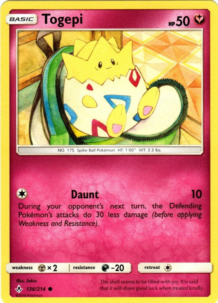 Pokemon Sonne&Mond Kräfte im Einklang - Togepi - 136/214 - Base (Engl.)