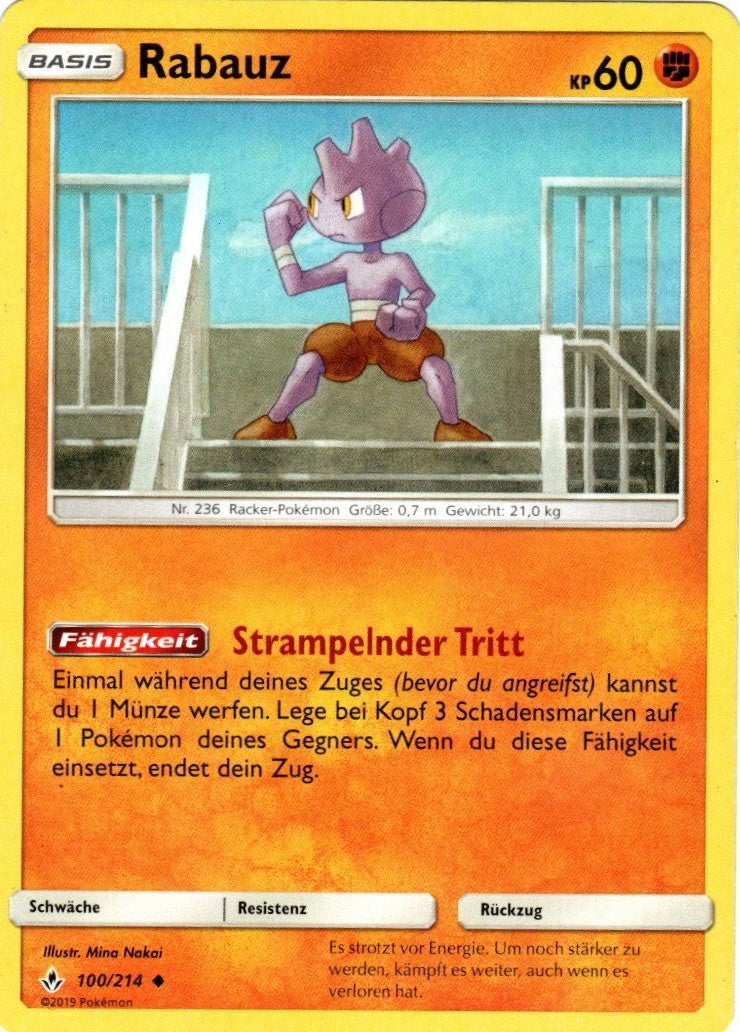 Pokemon Sonne&Mond Kräfte im Einklang - Rabauz - 100/214 - Base