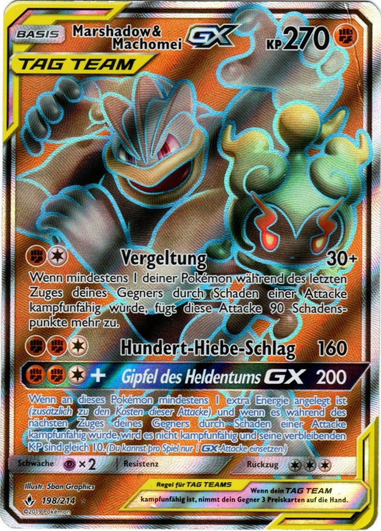 Pokemon Sonne&Mond Kräfte im Einklang - Marshadow & Machomei - 198/214 - Fullart - Good