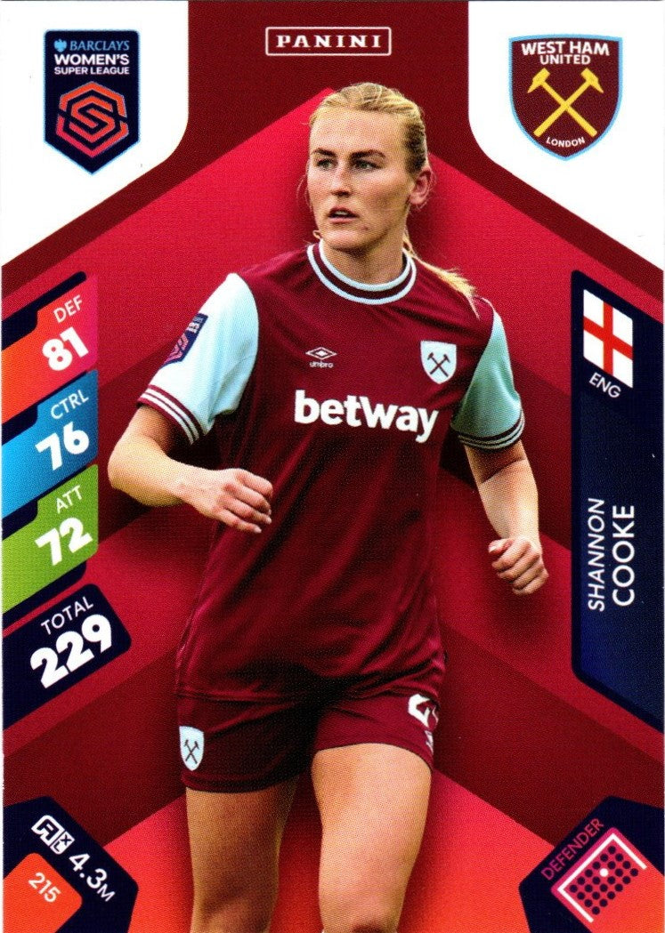 Panini Adrenalin XL Barclays Women's Super League 2025 - 215 - Shannon Cooke