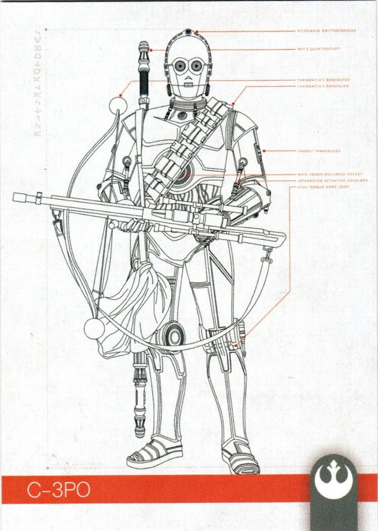 Topps Journey to Star Wars: Rise of Skywalker - C-3PO - S-5 - Schematic