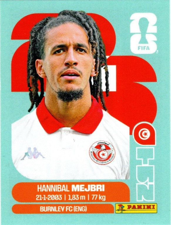 Panini FIFA World Cup 2026 Sammelsticker - TUN 14 - Hannibal Mejbri - Tunesien
