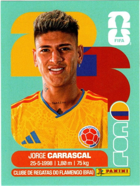 Panini FIFA World Cup 2026 Sammelsticker - COL 16 - Jorge Carrascal - Kolumbien