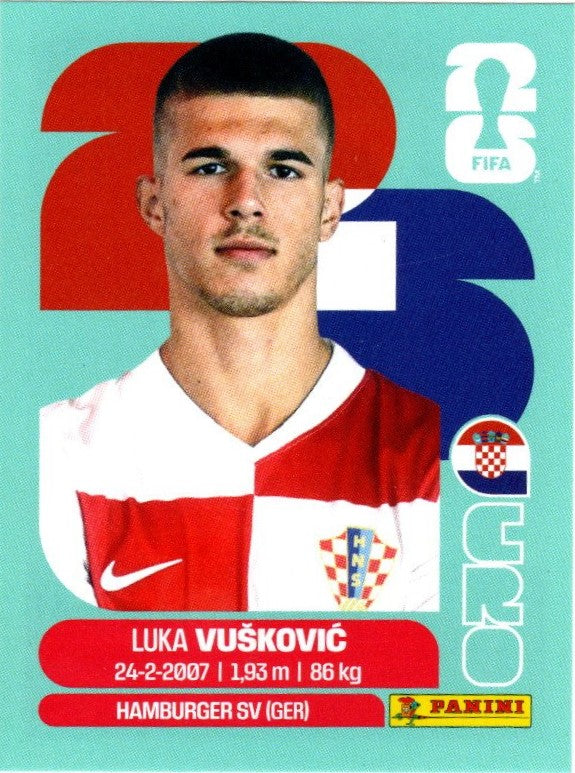 Panini FIFA World Cup 2026 Sammelsticker - CRO 6 - Luka Vuskovic - Kroatien
