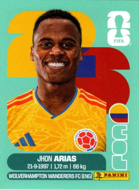 Panini FIFA World Cup 2026 Sammelsticker - COL 17 - Jhon Arias - Kolumbien