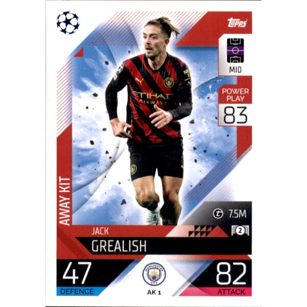 Topps Match Attax Champions League 2022/23 -  AK01 - Jack Grealish - Away Kit