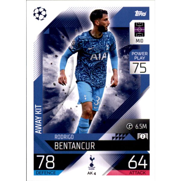 Topps Match Attax Champions League 2022/23 - AK04 - Rodrigo Bentancur - Away Kit